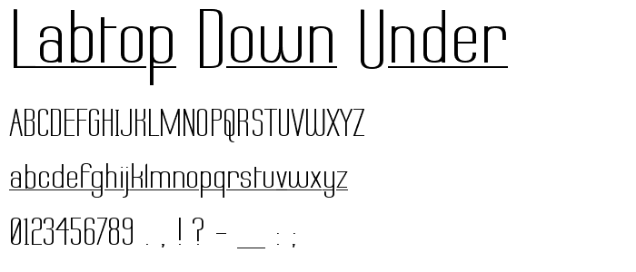Labtop Down Under font